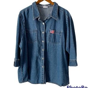 Carolina Blues Plus by Carolina Colors Denim American Flag Size Large